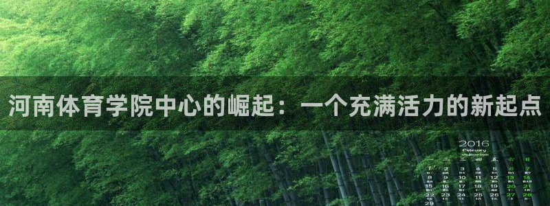 3377体育官网下载娱乐：河南体育学院中心的崛起：一